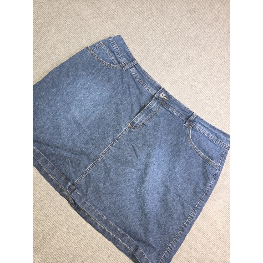 St. John's Bay  Stretch Blue Denim Jeans Skort Shorts Skirt Women's Size 20W